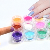 Set 12 cutiute sclipici holografic colorat
