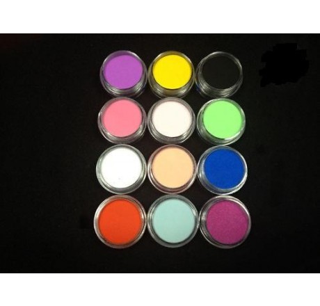 Set 12 buc pudra acrilica colorata
