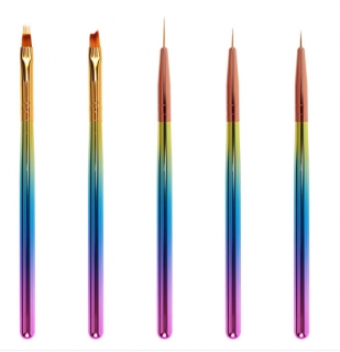 Set 5 pensule nail art mener Rainbow